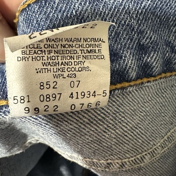 Vtg 90s Levi's 950 Relaxed Fit Tapered Leg High Orange Tab Jeans 22 W USA NWT - Picture 10 of 14